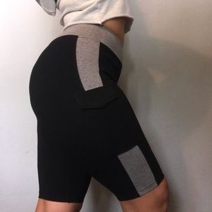 Black and grey biker shorts